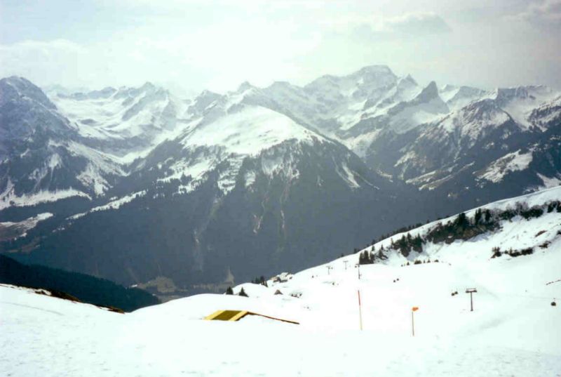 Blick vom Startplatz auf die Drachenfliegerrampe